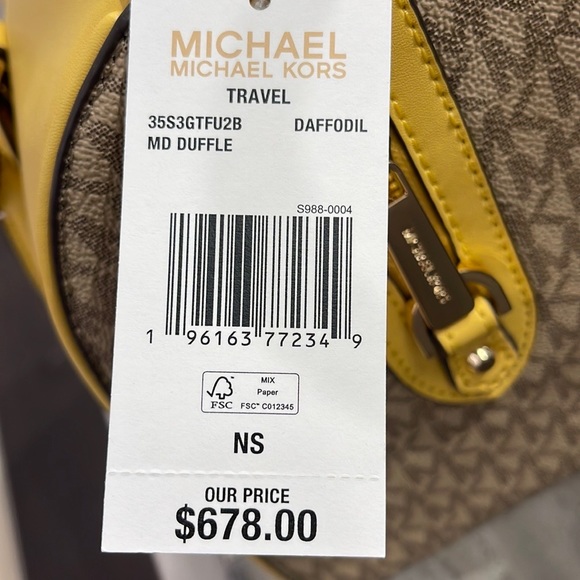 Michael Kors med Duffel Travel Leather/Coated
35S2GTFU2B
DAFFODIL
MD DUFFLE
NWT - Picture 6 of 16